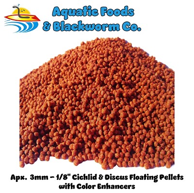8-lbs 3mm Cichlids & Discus Floating Pellets with Color Enhancers. All Tropicals