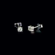 18ct White Gold Solitaire Diamond Stud Earrings (0.50ct) - Gents or Pair