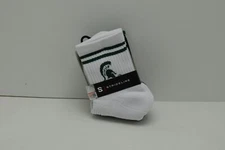 NCAA Michigan State Spartans 2pk Socks, OSFM, Size M 5-10 / W 6-11, New