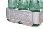 Coca Cola Acton Kansas Six Pack Bottle Holder With Six Vintage Glass Bottles — photo 2