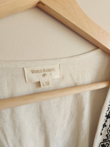 World Market Embroidered Linen Blend Maxi Dress, Size Large /XL, Excellent Cond - Picture 7 of 7