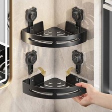 Suction Cup Corner Storage Shelf Detachable Wall Mounted Triangle Storage Rack