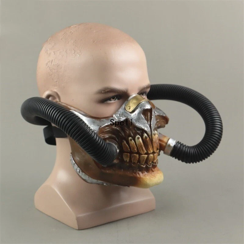 Halloween Immortan Joe Mask Mad Max 4 Fury Road Cosplay Funny Prop Gas Half Face - Image 2 of 4