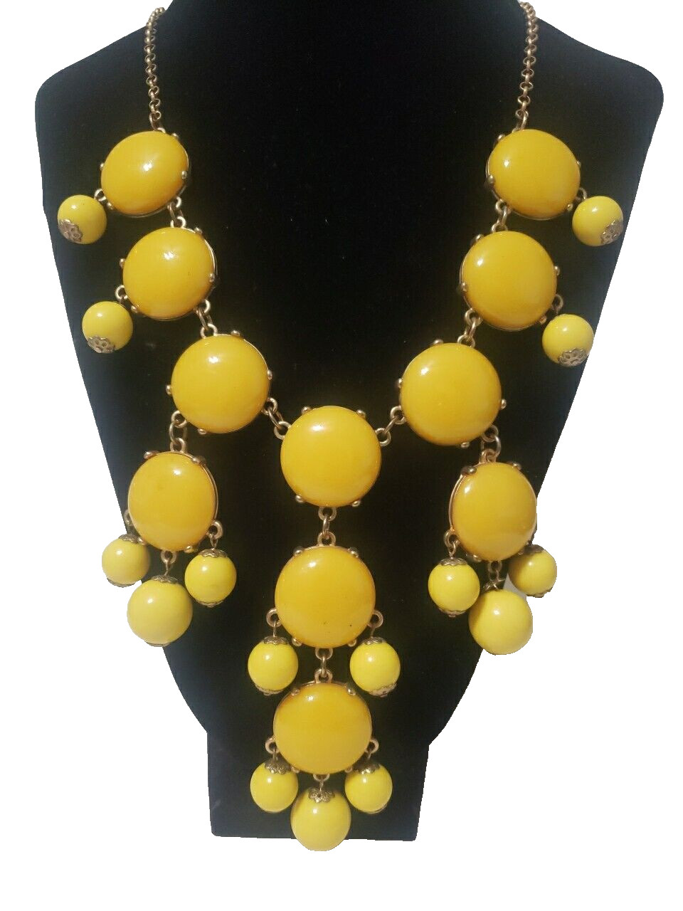 Womens Waterfall Statement Yellow Bubble Bib Neck… - image 6