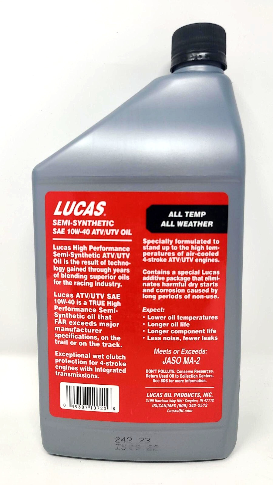 6x Lucas ATV, UTV  4-stroke Engine Oil 10720  Semi-Synthetic SAE 10W-40