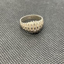 Sterling Silver Ribbed Ring Sz 6.5