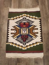 Woven Wool Southwestern Tribal Primitive Rug / Wall Tapestry Art Decor