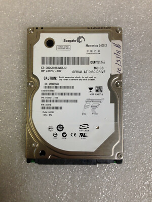 Seagate ST9160821AS, 9S1134-022 SATA 2.5'' 160GB Hard Drive Uesd Tested