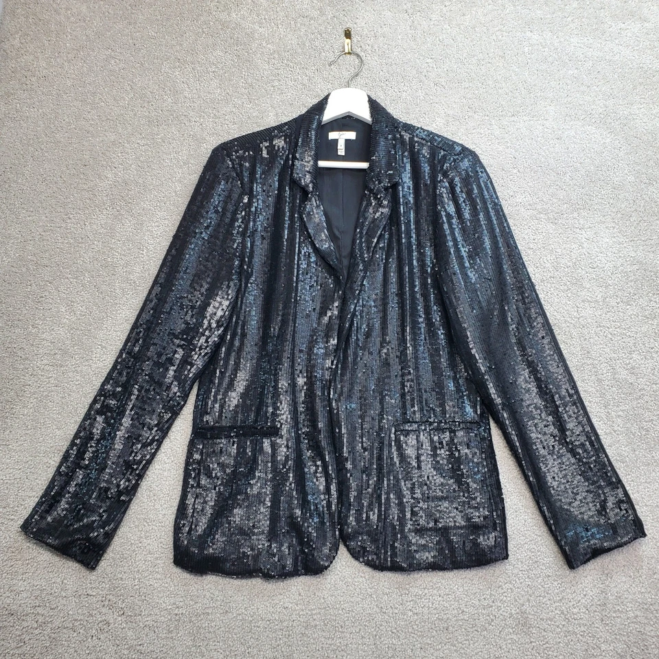 Chaqueta Blazer Joie Diandra Lentejuelas Para Mujer 8 Esmoquin Negro Moderno Cóctel Elegante Foto 2 de 4