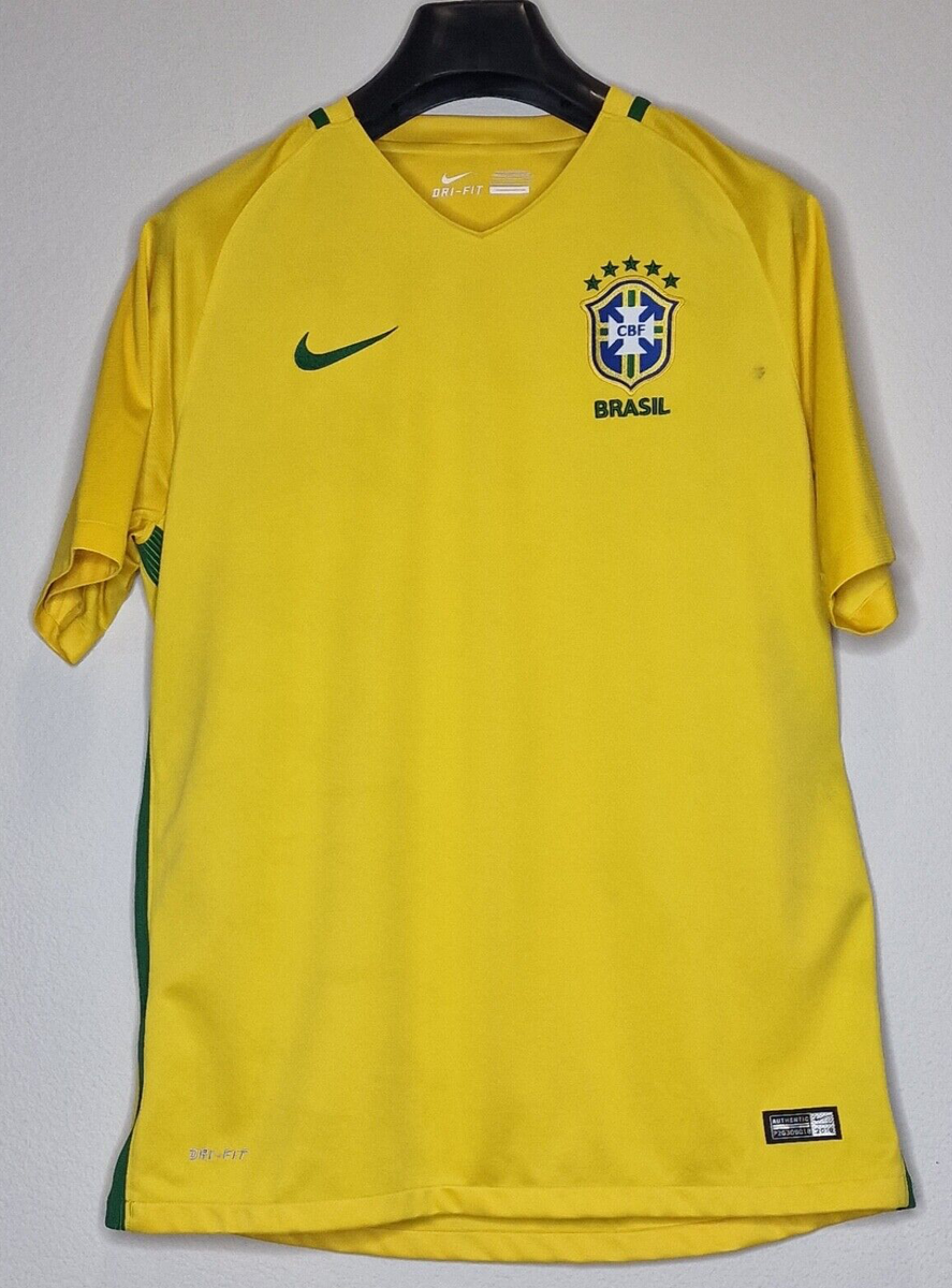 Nike Brazil 2016 Size L Player Issue Home Soccer Jersey 724597-703