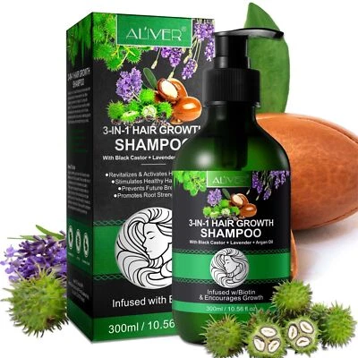 Shampoo Kopfhaut Pflege Haarwachstum mit Rizinusöl Lavendelöl Arganöl Vegan - Bild 1 von 4