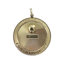 "One reason For Happiness" 14kt Charm 1.75"
