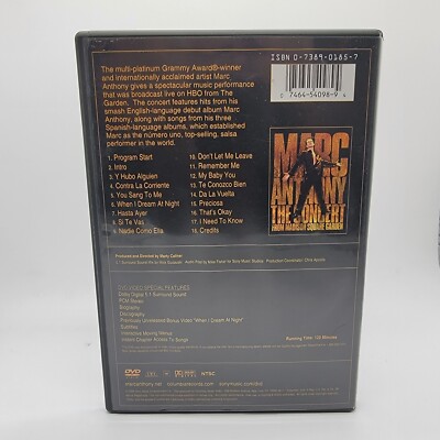 Marc Anthony: Concert from Madison Square Garden 74645409894| eBay