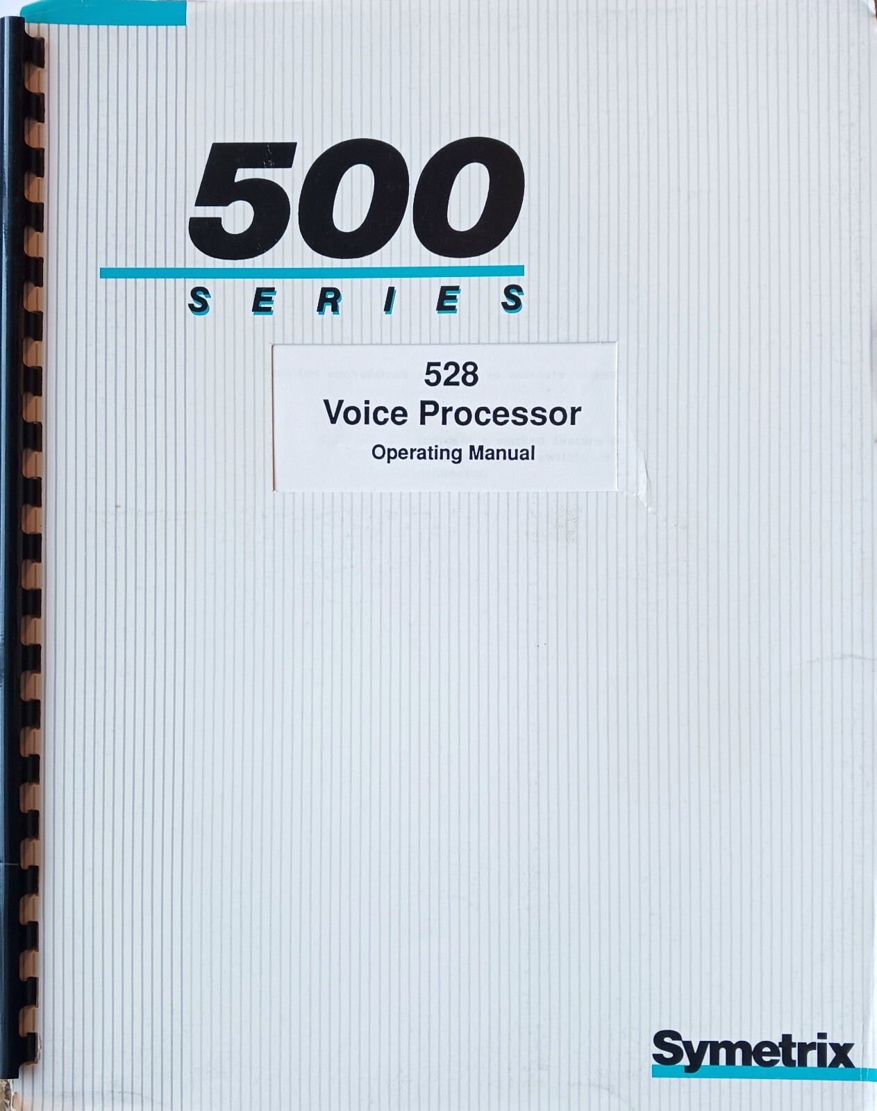 Symetrix 500 Series 528 Voice Processor Module Original Owner's Manual Book.