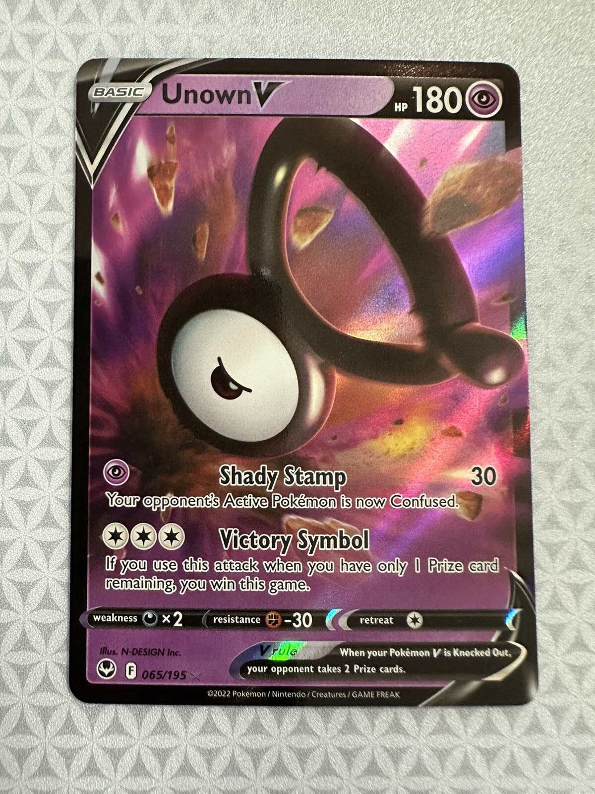 Unown V 065/195 Ultra Rare Foil - Silver Tempest NM