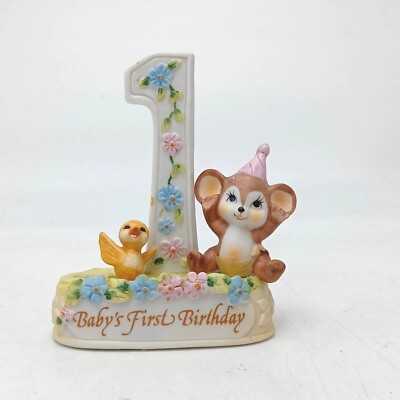 BABYS FIRST BIRTHDAY By George Good Ceramic Figurine or Cake topper. Pre-owned 