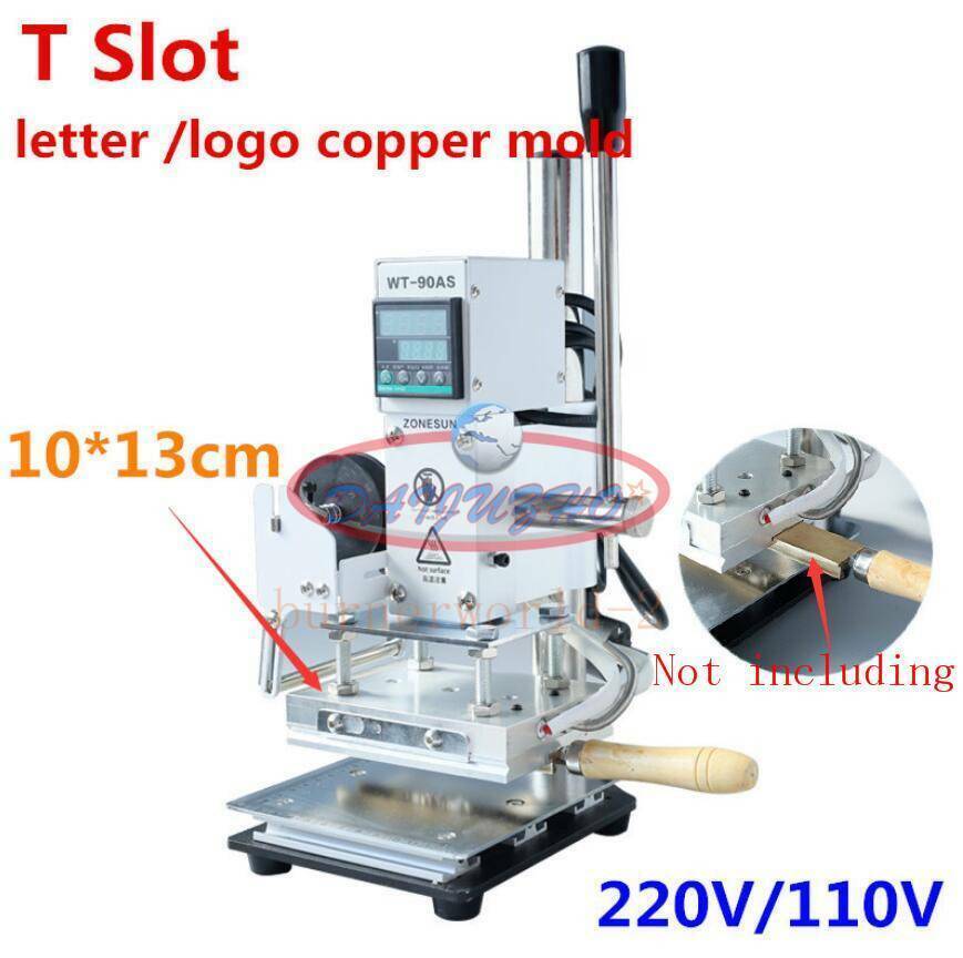 T Slot Hot Foil Stamping Machine 10*13 LOGO PU PVC Paper Embossing Bronzing Tool