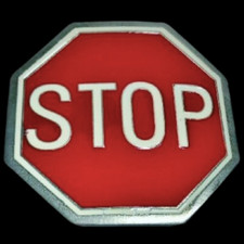 STOP ROAD STREET SIGN NOVELTY BELT BUCKLE NEW