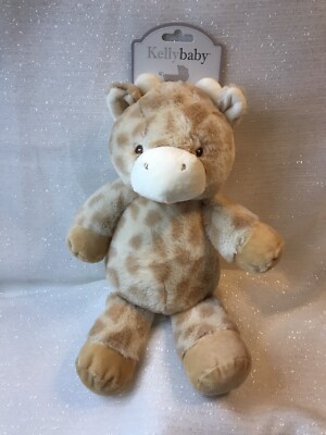 Kelly Baby Kelly Toy 12  Cuddle Giraffe Rattle Plush Crinkle Ears Unisex Beige 