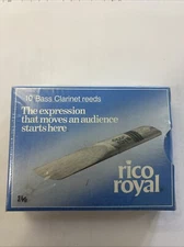 RICO ROYAL BASS CLARINET REEDS (10 REEDS) SIZE 1.5 UNOPENED BOX