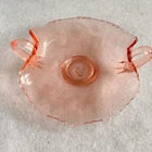 Vintage Fenton Pink Depression Glass Candy Dish with Strawberry Images