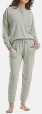 Splendid Women 2-Piece PJ Lounge Set GREEN Stripe Drawstring  Pockets Choose Sz
