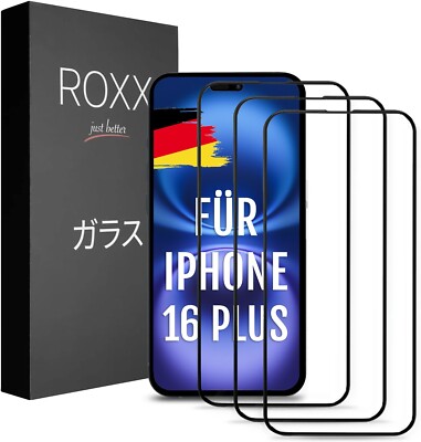ROXX NEO Japanisches 9H 3D Schutzglas (3 Stück) | iPhone 16 Plus