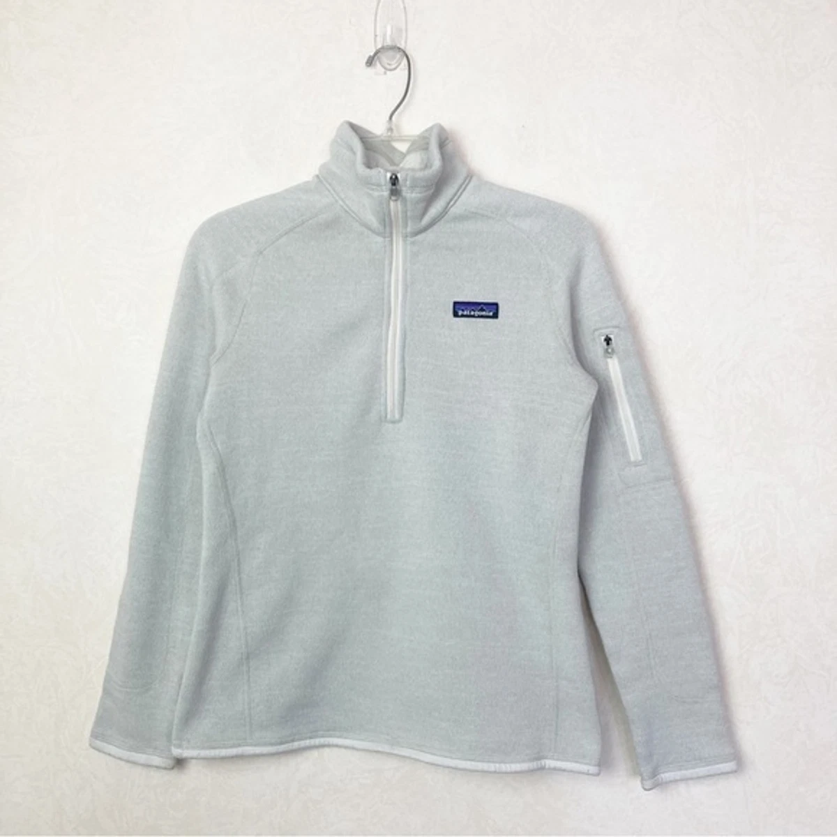 Patagonia Quarter Zip Up Better Sweater Light Gray Pullover Women s Size S
