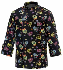 EGOCHEF Kochjacke Fantasy Mexico Skulls Totenk&ouml;pfe atmungsaktiv Gr. S-4XL TOP