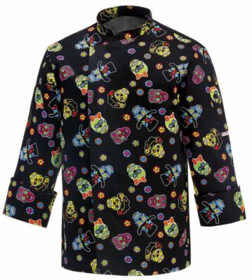 EGOCHEF Kochjacke Fantasy Mexico Skulls Totenköpfe atmungsaktiv Gr. S-4XL  TOP 