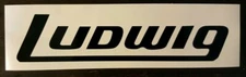 Ludwig 80s Black Bass Drum vinyl Logo vinyl Sticker 9" long