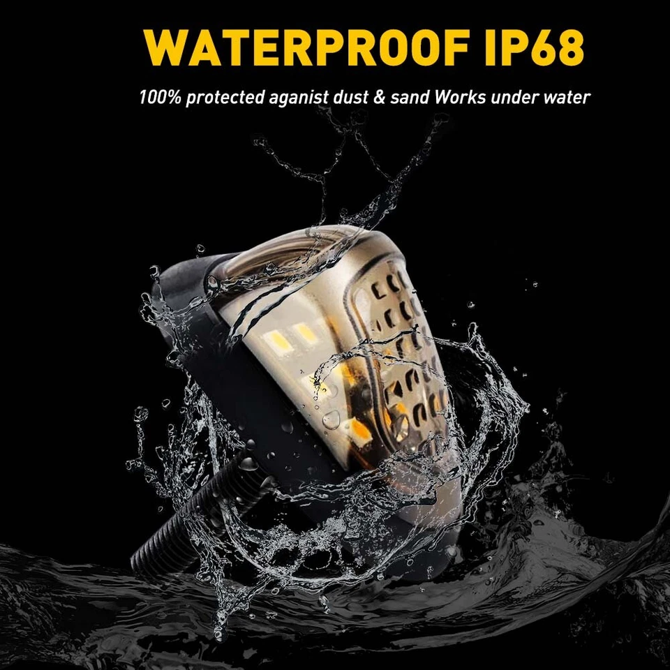 2X Smoke Flush Mount Motorcycle LED Turn Signals Light Blinker Amber Indicator - Image 4 of 4