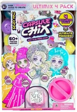 Capsule Chix Ultimix 4 Pack, 4.5 inch Small Doll with Capsule Machine Unboxing