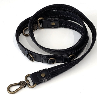 Sakroots Replacement Black Leather/ Canvas Cotton Brass Hardware  W 1  X L 44''