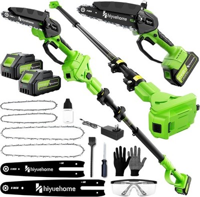 4 in 1 Cordless Pole Saw 180 Rotatable Tree Trimmer 21V