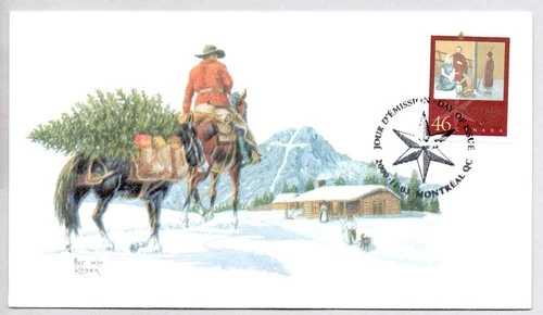 CHRISTMAS WINTER SCENE AFDCS COURT OF HONOR CANADA FIRST DAY OF ISSUE FDC