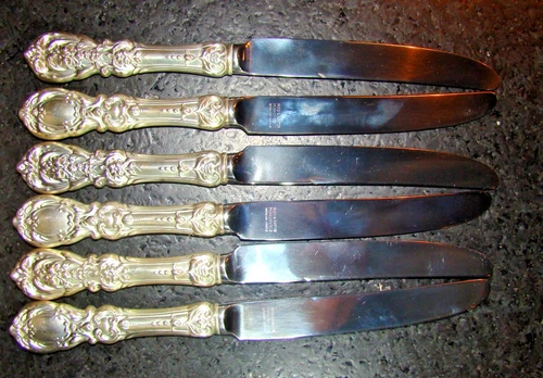 VINTAGE 24.5CM REED & BARTON STERLING HANDLE SILVER 925 DINNER KNIFE FRANCIS 1