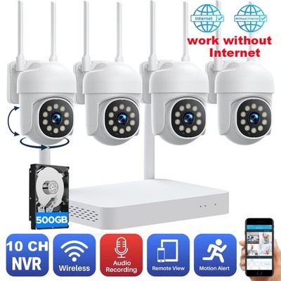WiFi Security Camera Audio System 2MP Outdoor 1080P Wireless CCTV 10CH NVR H.265