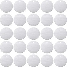 Metal Stamping Blank Tags Aluminum Blanks Metal Tags 1 Inch Round with Hole, ...