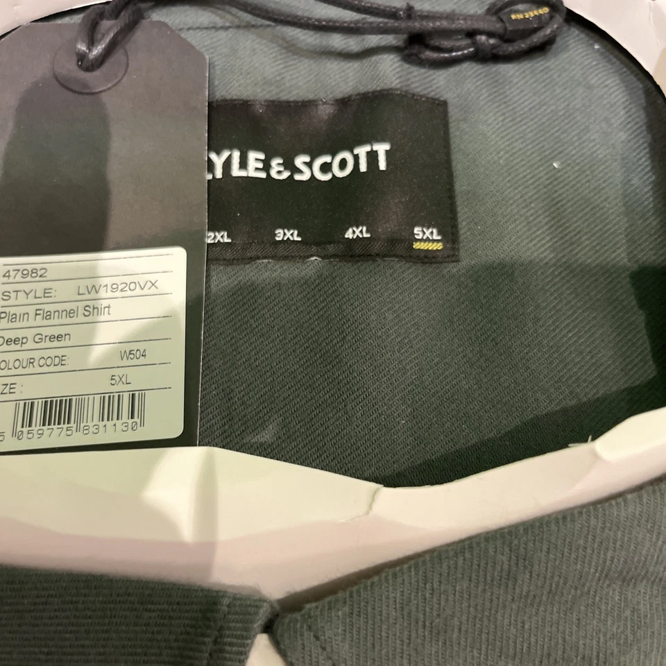 Lyle & Scott Mens Button Up  Flannel Shirt Long Sleeve  Deep Green  - Image 4 of 4