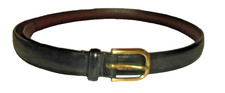 BRIGHTON Mens Black Anilina Glazed Cowhide on Glove Leather Belt 36 Brass Buckle