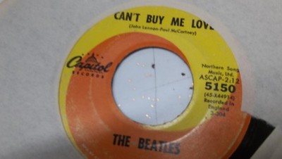 the beatles 45 rpm record u can't do that/can't buy me luv/vg-