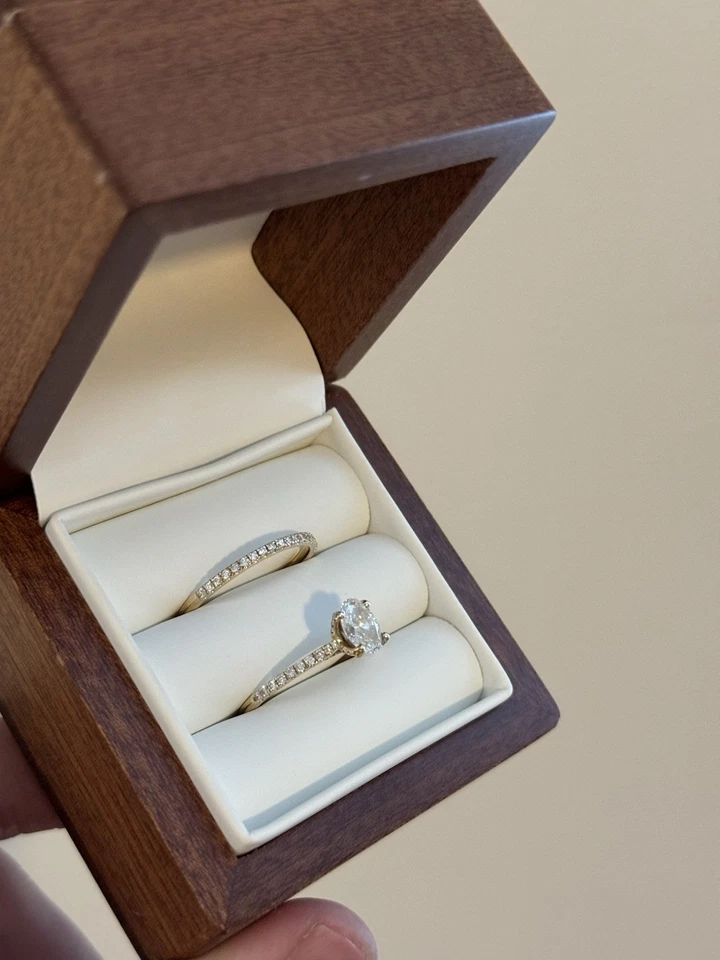 Engagement Ring and Wedding Band Set Lab Created - Image 2 of 4