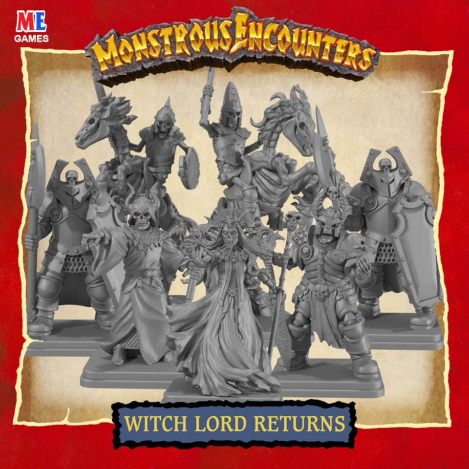 MONSTROUS ENCOUNTER Witch Lord Returns Miniatura Modello 32mm Fantasy D&D Hero Quest Rpg GDT Zombi