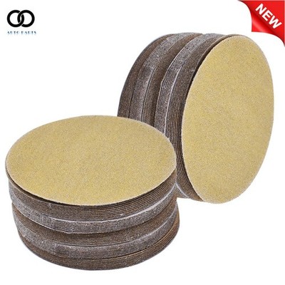 100 Pack 5'' 120 Grit Hook Loop Pads Sanding Disc NO-Hole Sand Paper New