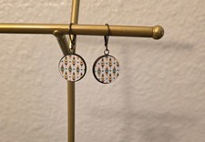 Handcrafted Art Theme Round Multicolor Copper Hook Dangle/Drop Earrings No Stone