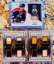 3 Paul Coffey Game Used Worn JERSEY Stick Patch Edmonton Oilers Anthology Relics