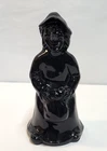 RARE Fenton SOLID BLACK Glass Witch Figurine - Halloween