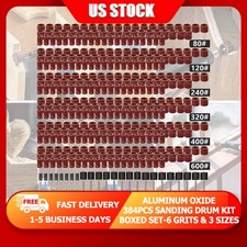 384PCS Sanding Drum Kit Sander Sleeves With Mandrels Box for Dremel Rotary Tool