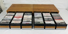 VTG Cassette Tape Lot of 72 w/ Wood Grain Cabinets ROCK 1980  s Mix Zeppelin U2